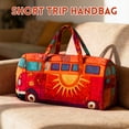 thumbnail image 6 of Sunshine Retro Bus 3D Embroidered Canvas Travel Duffel Bag, Large Capacity Unisex handbags for Gym, Sports, and Weekend Trips, 6 of 6