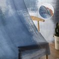 thumbnail image 5 of Abstract Blue Semi Sheer Curtains 108 Inch Length 2 Panels Set, Gradient Neutral Brush Strokes Artwork Sheer Kitchen Curtain Privacy Voile Window Curtain for Living Room Bedroom Rod Pocket Drapes, 5 of 7