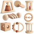 thumbnail image 1 of Juego de juguetes de madera para bebés MLYEY, 8 piezas, para bebés de 1 a 3 años, 1 of 7