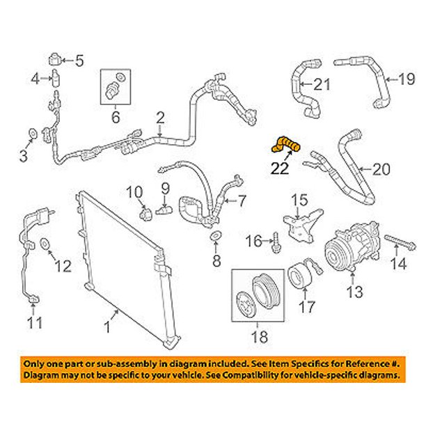 CHRYSLER OEM A/C AC Condenser/Compressor/Line-Heater Hose 68192082AA