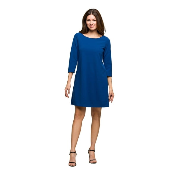 Round Neck Knee Length A Line Shift Dress