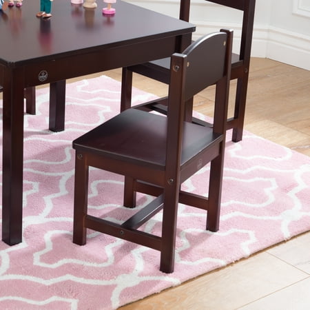 KidKraft Wooden Farmhouse Table & 4 Chair Set, Espresso
