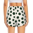thumbnail image 2 of Lsque Abstract Green Polka Dot Printed Women's Running Shorts with Liner Pockets,Elastic Quick Dry Workout Athletic Gym Yoga Shorts,Womens High Waist Shorts-Small, 2 of 9