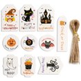 thumbnail image 1 of Halloween Treat Tag Festive 100PCS Cartoon Gift Wrap Tags Craft Tags with Ropes, 1 of 10
