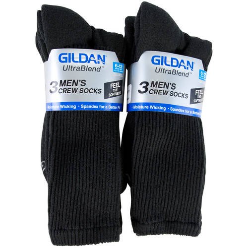 Gildan Men's CushionSole Grey Crew Socks, 6Pack