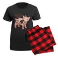 thumbnail image 5 of CafePress - Happy Pig Pajamas - Women's Short Sleeve Print T-Shirt and Pants Dark Cotton Pajama Set, 5 of 7