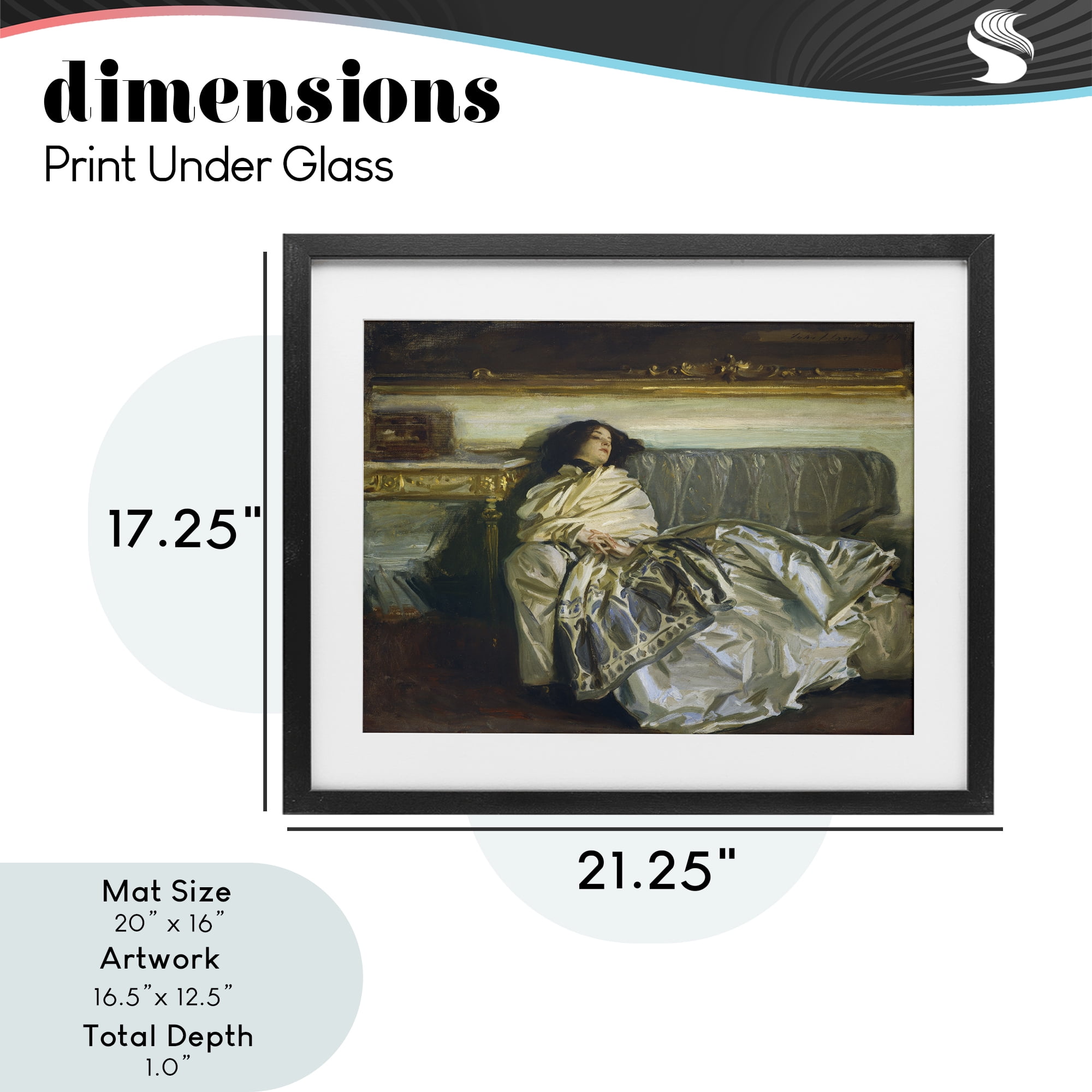 Stupell Industries Restful Woman Classic Black Framed Print Under Glass, design by Lil' Rue