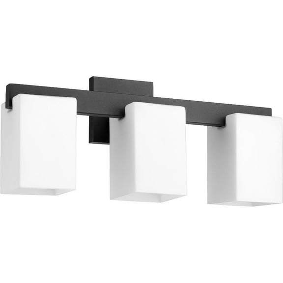 Holloway Approach 3 Light Bathroom Light in Soft Contemporary Style 19.75 inches Wide By 8.25 inches High-Noir Finish Bailey Street Home