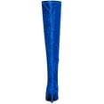 thumbnail image 2 of BLISSFUL STEP Women's Boots Glitter Point Toe Stiletto Heels Over The Knee High Boots Deep Blue 9, 2 of 6