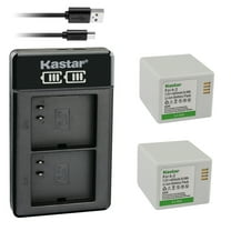 Kastar 2-Pack Battery and LCD Dual USB Charger Replacement for Arlo A-2 A2, VMA4400C, VMA4410, VMA4410-10000S, VML4030, VML4430, 308-10030-01, 308-10032-01, Arlo Go Mobile Security Camera