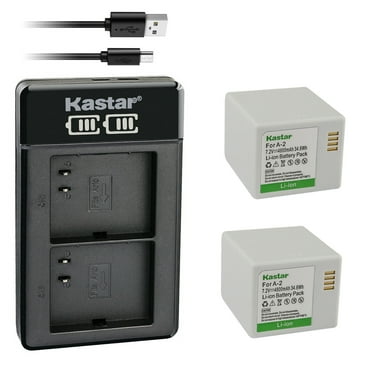 Kastar 2-Pack Battery and LCD Dual USB Charger Replacement for Arlo A-2 A2, VMA4400C, VMA4410, VMA4410-10000S, VML4030, VML4430, 308-10030-01, 308-10032-01, Arlo Go Mobile Security Camera