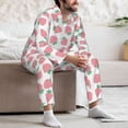 thumbnail image 7 of Salouo Strawberry Print Button-Front Long Sleeve Pajama Set for Men, Soft 2Pjs Men's Long Sleeve Sleepwear-Medium, 7 of 7