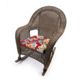 thumbnail image 3 of Jordan Manufacturing 18" x 18" Leathra Red Floral Square Tufted Contoured Outdoor Wicker Seat Cushion (2 Pack), 3 of 12