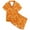 Orange, variant on Kids Girls Pajamas Fruit Print 2 Piece Set Short Sleeve Button Down Shirts Shorts Set Toddler Summer Pajamas Kids Pajamas Girls 6-7 Years