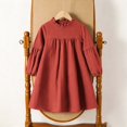 thumbnail image 4 of JFOPQVSM Toddler Kids Baby Girl Dress Long Sleeve Solid Color Casual Dresses Girls Fall Winter Outfit Clothes, 4 of 6