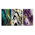 thumbnail image 2 of Designart "Liquid Gold and Turquoise Dreams Marble Art" Abstract Painting Wall Art Set Of 3 - Modern Gold Gallery Set For Office Decor, 2 of 6