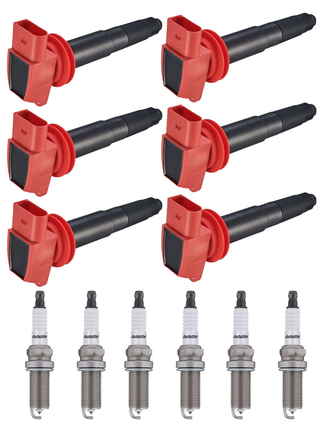 Set of 6 ISA Ignition Coils and 6 Autolite Spark Plugs Compatible with 20092016 Porsche Cayenne