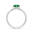 thumbnail image 2 of ANGARA Lab Grown Prong-Set Round Emerald Chevron Engagement Ring for Women in 14K White Gold (Size-6mm) | May Birthstone, Birthday, Anniversary, Jewelry Gift for Women | Lab-Grown Emerald Ring, 2 of 8