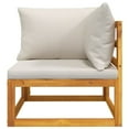 thumbnail image 4 of vidaXL Sectional Corner Sofa with Light Gray Cushions Solid Wood Acacia, 4 of 9