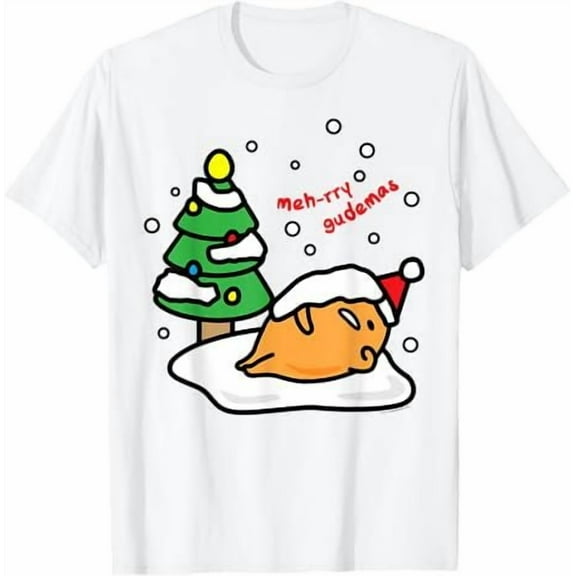 Gudetama "Meh-rry Gudemas" Christmas T-Shirt, Sizes S-5XL - Gategoo