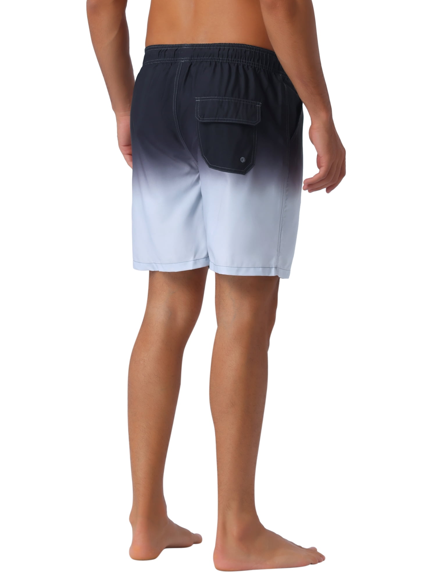 INSPIRE CHIC Father's Day Men's Gradient Color Drawstring Elastic Waist Lining Summer Swimming Trunks 32 Gray