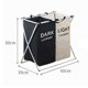 thumbnail image 3 of Canasta de lavandería perfecl Plegable Organizador de Cesto de lavandería de 3 cestas Bolsa Negro beige, 3 of 8