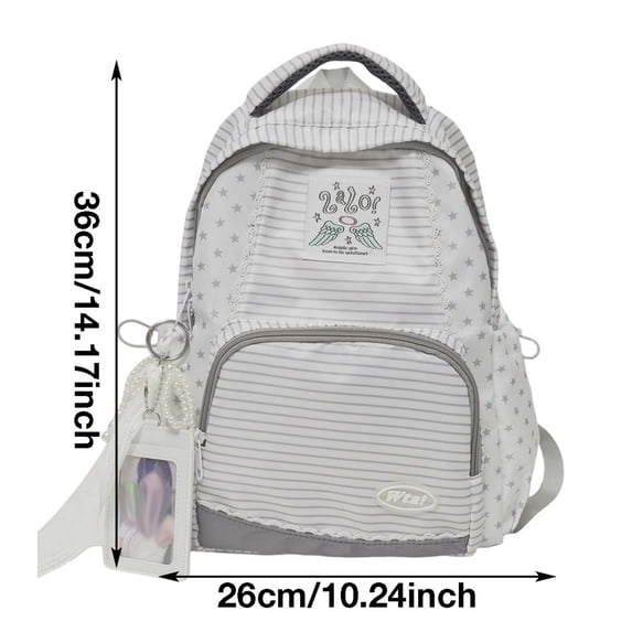 YardChic Striped Star Pattern Backpack for Women, Cute Fashion Casual Daypack, Cute Stripe Bookbag, Travel Laptop Rucksack Backpack, Lightweight Travel Shoulder Bag for Travel, Classroom Essentials