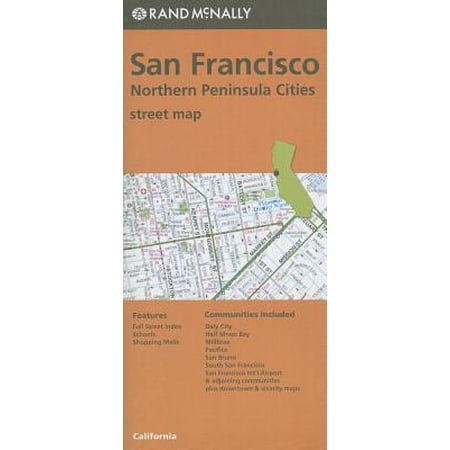 Folded Map San Fran & No Penin Streets, CA