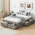 thumbnail image 2 of Aukfa Storage Platform Bed with 6 Drawers, Full Size Captain Bed Frame, Farmhouse Style, Antique Gray, 2 of 8