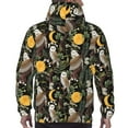 thumbnail image 7 of Wukai Owls And Plants Print Men Hoodies Fleece Sweatshirts Long Sleeve Sweaters Pullover Fall Outfits Winter Clothes-Small, 7 of 7