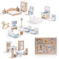 thumbnail image 1 of Juego de muebles para casa de muñecas ROBUD de madera, 23 piezas, 5 habitaciones, más de 3 años, 1 of 6