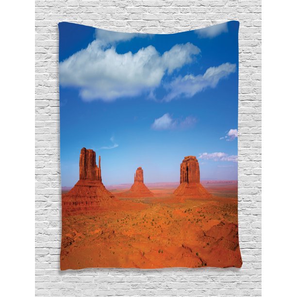 Western Decor Wall Hanging Tapestry, Monument Valley In Wild West