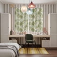 thumbnail image 5 of Sage Green Geometric Kitchen Curtains 63 Inch Length, Modern Morocco Abstract Art Grommet Top Bedroom Living Room Curtains, Light Filtering Cafe Curtain Drapes 2 Panels Set 84''x63'', 5 of 9