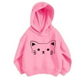 thumbnail image 2 of Tfken Teen Girls Hoodies Casual Long Sleeve Hooded Cat Print Sweatshirt Relaxed Fashion Tops Pink Size 12-18 Months, 2 of 3