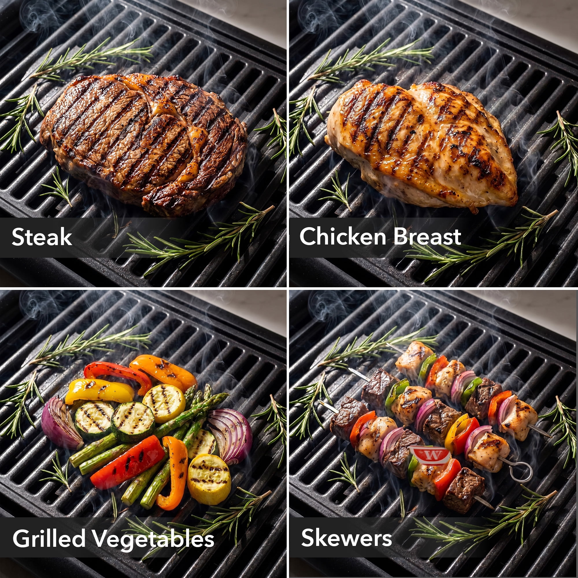 OVENTE Electric Indoor Grill, 15x10 Inch Non-Stick Plate, Black GD1510NLB | 1200W Fast Heat Up Power, Adjustable Temperature, Removable and Dishwasher Safe Grilling and Drip Tray
