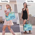 thumbnail image 6 of Large Capacity Tote Bag,Blue and Gold Marble Wavy Veins Pattern Handbag Fashion Luxury Tote Bag,15.7"x13"x 5.1" Inches,Laptop Compatible, 6 of 6
