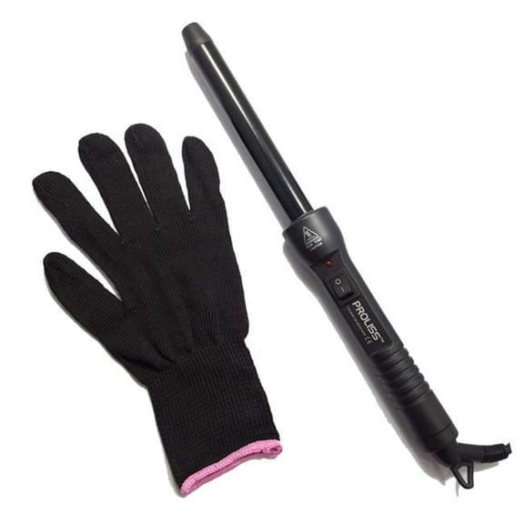 Proliss PROTWBL19MM-117 The Twister - 19mm Tourmaline-Infused Ceramic Pro Curling Wand w/ Cool Tip - Black