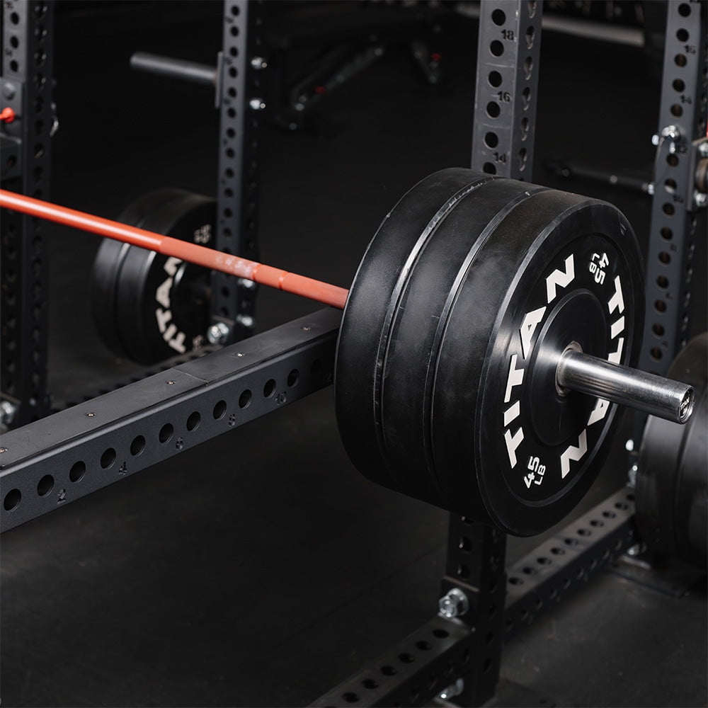 Titan Fitness TITAN Series Flip-Down Safety Bars, 36" Depth Spotter Arms, Rated 3,000 LB, Safety Bars for 3"x3" Uprights with Plastic Liner Protection, Spotter Arms for Squat Rack