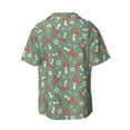 thumbnail image 2 of Easygdp Retro Hippie Groovy Mushroom Men's Casual Short-sleeved Shirt with Pocket and Button Suitable for Beach Vacation Leisure - Large, 2 of 7