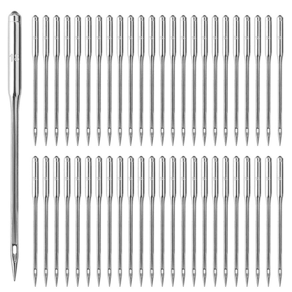 200PCS Sewing Machine Needles Universal Sizes Heavy Duty Sewing Machine Needles for Embroidery Leather Jeans (110/18)