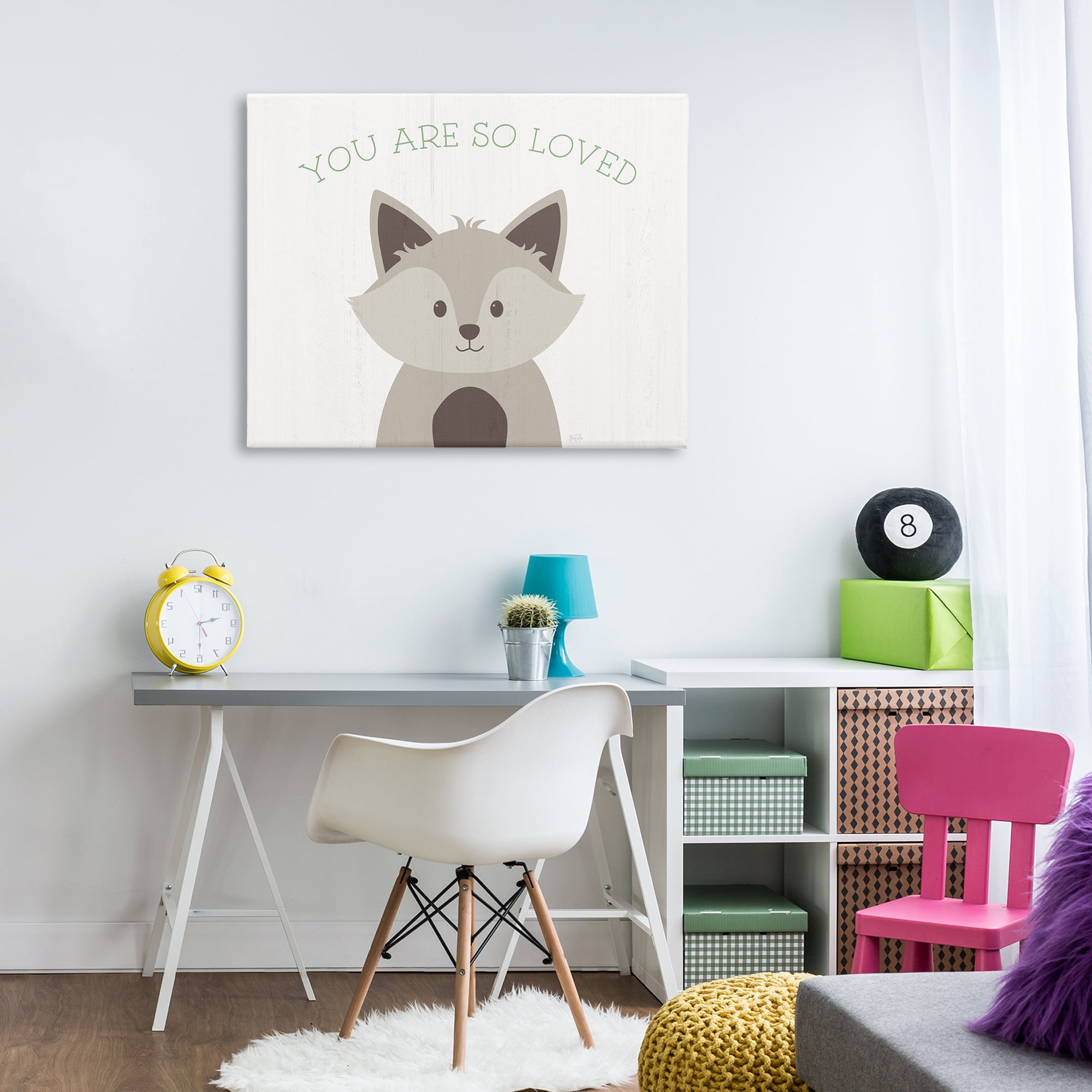 Stupell Industries So Loved Smiling Fox Animals Painting Wrapped Canvas Art Print Wall Art, 40 x 30