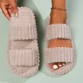 thumbnail image 2 of Taqqpue Open Toe Slippers for Women Casual Winter Solid Color Indoor Warm Fuzzy Slippers Indoor Cozy Memory Foam Slip On House Slides Shoes Gifts for Womens Mom, 2 of 7