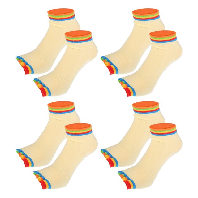 Calcetines de cinco dedos Unique Bargains 4 pares amarillo