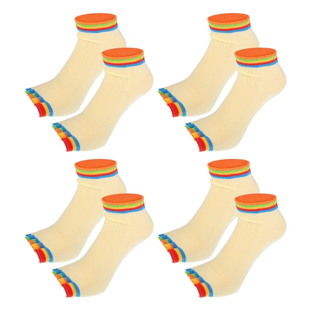 Calcetines de cinco dedos Unique Bargains 4 pares amarillo