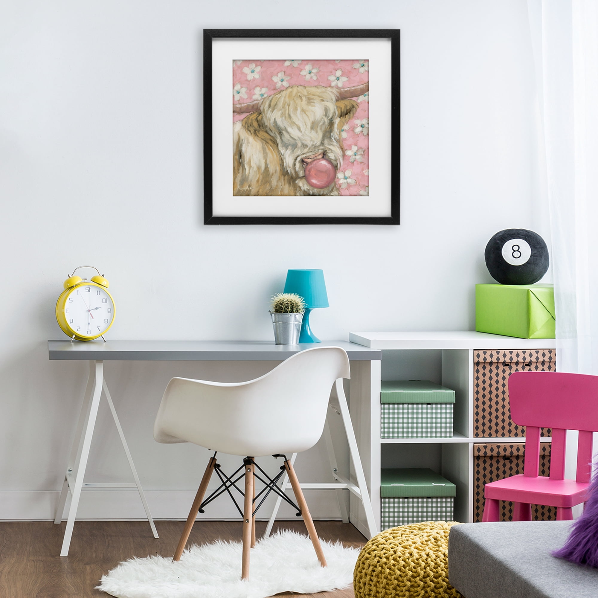 Stupell Industries Bubblegum Cutie Cattle Black Framed Print Under Glass, design by Sara G. Designs