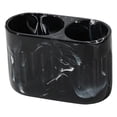thumbnail image 3 of Soporte para cepillos de dientes, almacenamiento para baño, 2 compartimentos, resina, organizador de brochas de maquillaje, accesorios para maquinilla Negro, 3 of 10