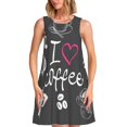 thumbnail image 1 of Fotbe I Love Coffee Vestido de Verano sin Mangas para Mujer – Vestido Midi Línea A, Estilo Camiseta Floral, Vestido Playero Casual y Fluido, 1 of 7