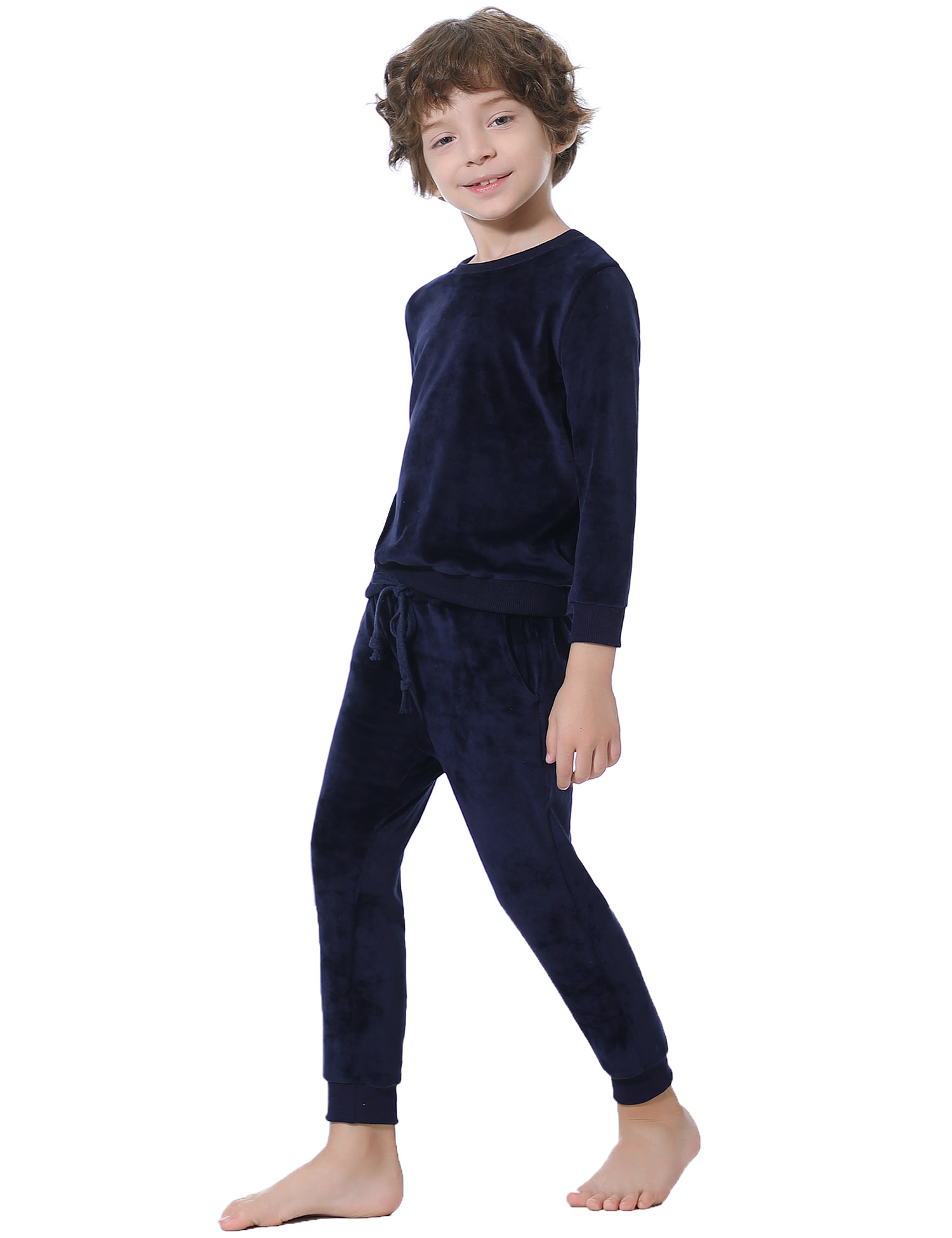 Uniexcosm Kids Long Sleeve Velvet Pajamas Sets for Girls Boys