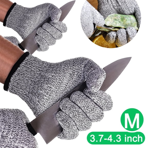WUSI A5 Cut Resistant Work Gloves for Women and Men, Safety Kitchen Cut Gloves for Chef Oyster Shucking Mandolin Knife Butcher Meat Cutting, with Reinforced Fingers, M