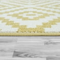 thumbnail image 3 of Modern Low-Pile Rug Geometric Moroccan Design in Pastel Colors in Yellow - 6'7" x 9'2" (6'x9'), 3 of 5